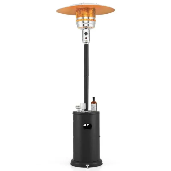 50,000 BTU Propane Outdoor Heater, Round Patio Heater with Stainless Steel Burner, Tip-Over, Flame-Out Protection, Wheels, CSA Certificated