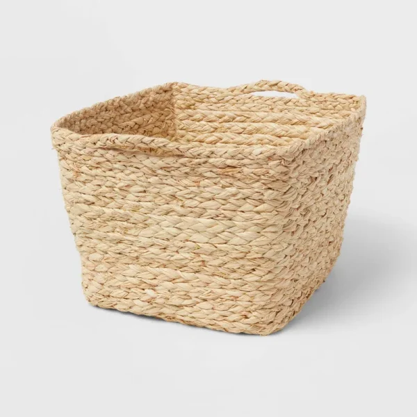 Square Braided Rafia Basket Natural - Brightroom