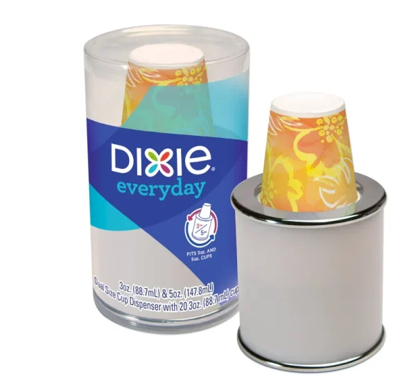 Dixie Everyday Combo Cup Dispenser with Cups - 20 pack, 3 oz cups