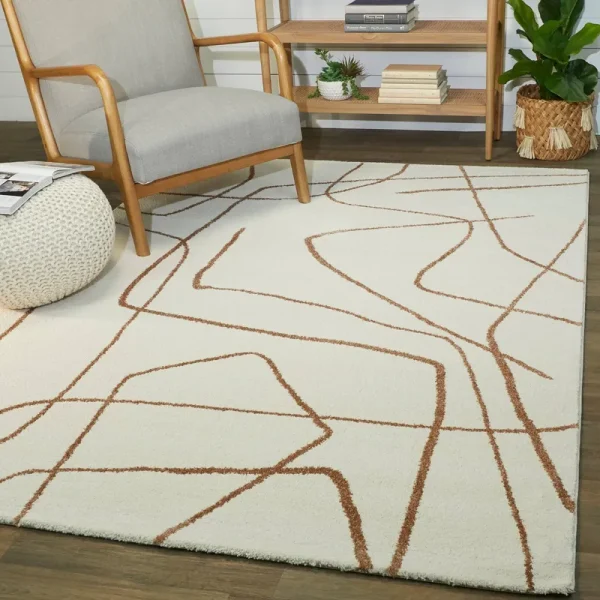 Balta Descartes Abstract Modern Area Rug - Rust - 7'10" x 10'