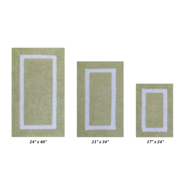 Better Trends Hotel Reversible 100% Cotton Bath Rug 3 Piece Set