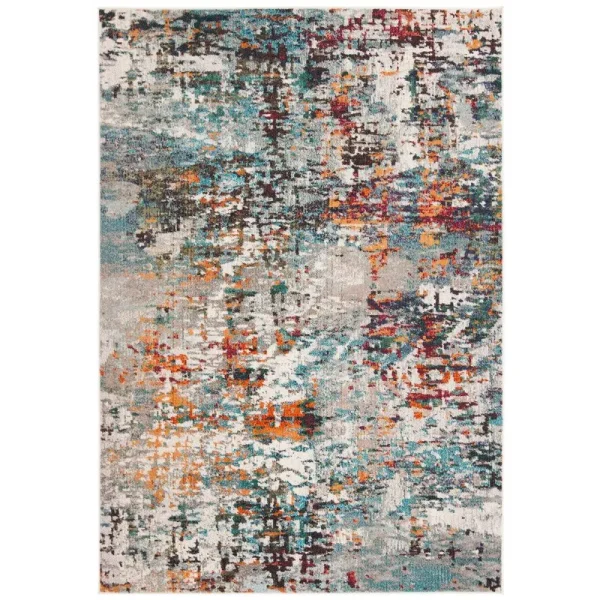 Abingt Gray/Blue/Orange Rug 17 Stories Rug Size: Rectangle 3' x 5'