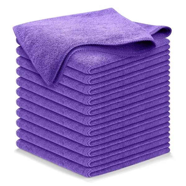 USANOOKS Microfiber Cleaning Cloth - 12pcs (16x16 in) High Performance - 1200 Washes, Ultra Absorbent Weave Trap Grime & Liquid for Streak-Free