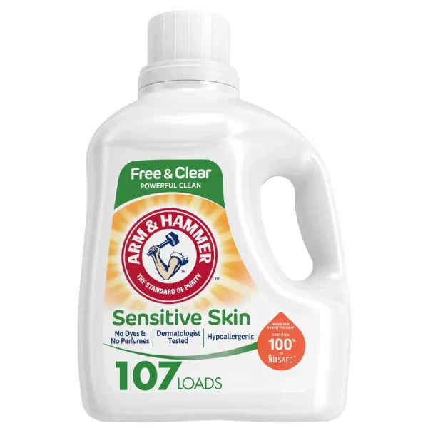 Arm & Hammer Sensitive Skin Detergent, Free & Clear - 107 loads, 160.5 fl oz
