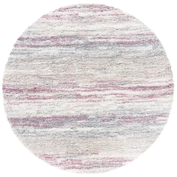 Alexys Abstract Ivory/Pink Area Rug Mercury Row Rug Size Round 6'7