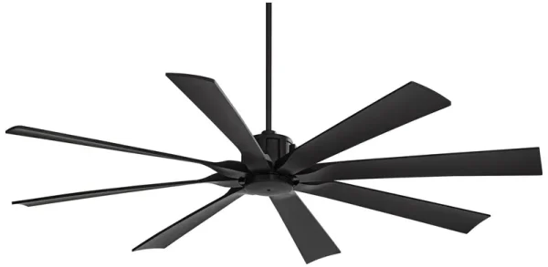Possini Euro Design 70" Defender Modern Indoor Outdoor Ceiling Fan with Remote Control Matte Black Damp Rated for Patio Exterior House Home Porch