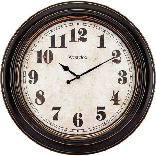 Westclox 20-inch Decorative Wall Clock with Bronze Case