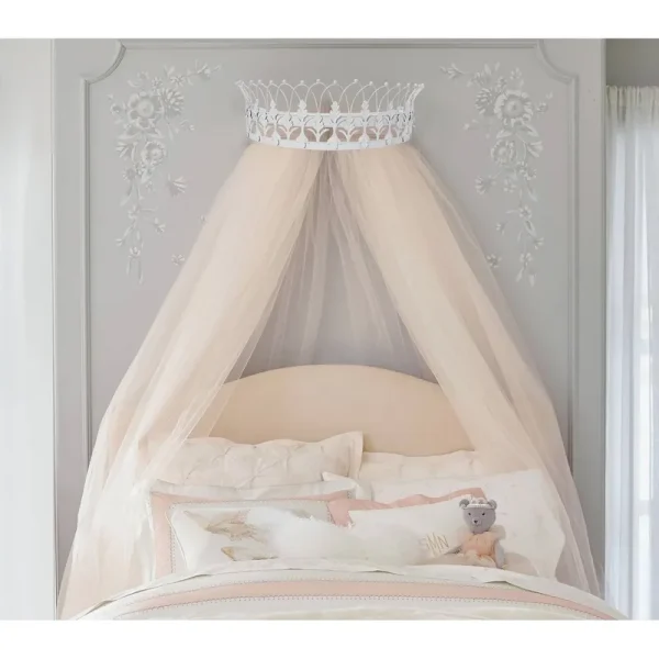 White Decorative Metal Curtain or Canopy Crown