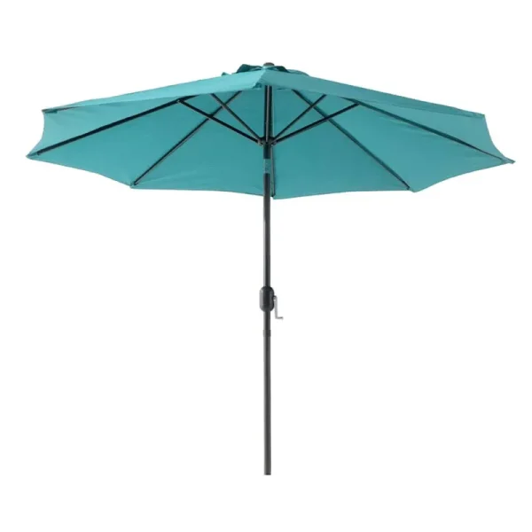 at Home Teal Outdoor Crank & Tilt Umbrella, 9'