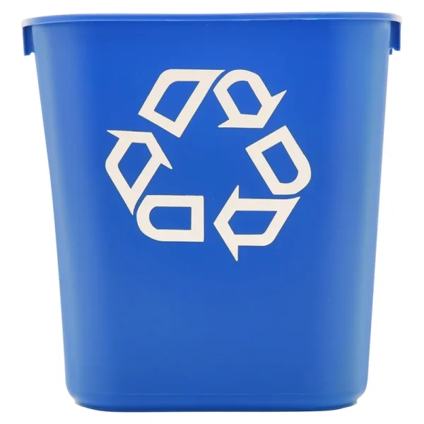 Rubbermaid Commercial 12.9lPlastic Small Deskside Recycling Container- Blue