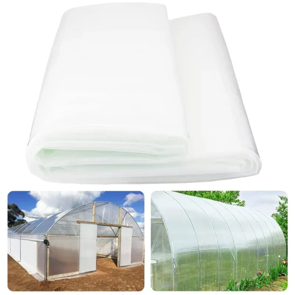 6 Mil Greenhouse Plastic Film Sheeting Cover, 8' x 25' UV Resistant Polyethylene Film, 4 Year Green House Hoop Supply Farm Plastic Cover