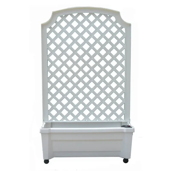 Exaco Calypso Planter with Trellis White
