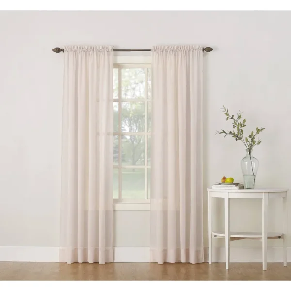 No. 918 Erica Crushed Sheer Voile Rod Pocket Curtain Panel