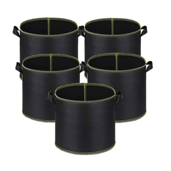 Niurui 5-Pack 10 Gallon Grow Bags Heavy Duty Aeration Fabric Pots Thickened Nonwoven Fabric Pots Plant Grow Bags with Handles,Fo