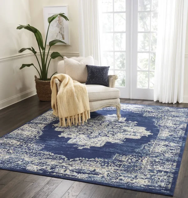 Nourison Grafix Area Rug, Navy Blue, 7'10" x 9'10"