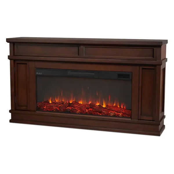 Real Flame Torrey Fireplace TV Stand, Dark Walnut