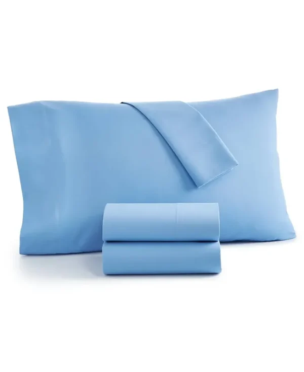 Home Design Easy Care Solid Microfiber 3-Pc. Sheet Set, Twin XL, Created for Macy's - Blue Throne