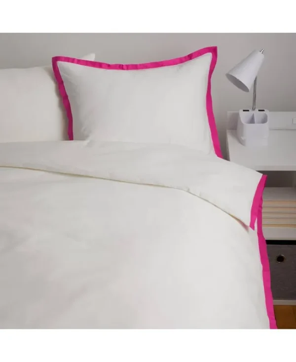 London Hotel Border Duvet Cover and Sham Set | Dorm Essentials Hot Pink / Twin/Twin XL