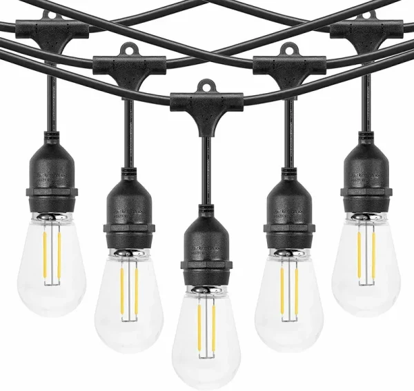 Outdoor Linkable 48ft LED Heavy-Duty String Light with 15+1(Spare) 2W
