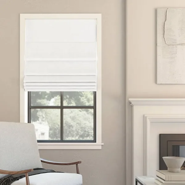 Sun Zero Somerton Textured 100% Blackout Cordless Roman Shade, 64" x 27" - Gray