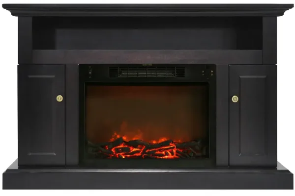 Cambridge Sorrento Electric Fireplace Heater with 47" Entertainment Stand and Charred Log Display