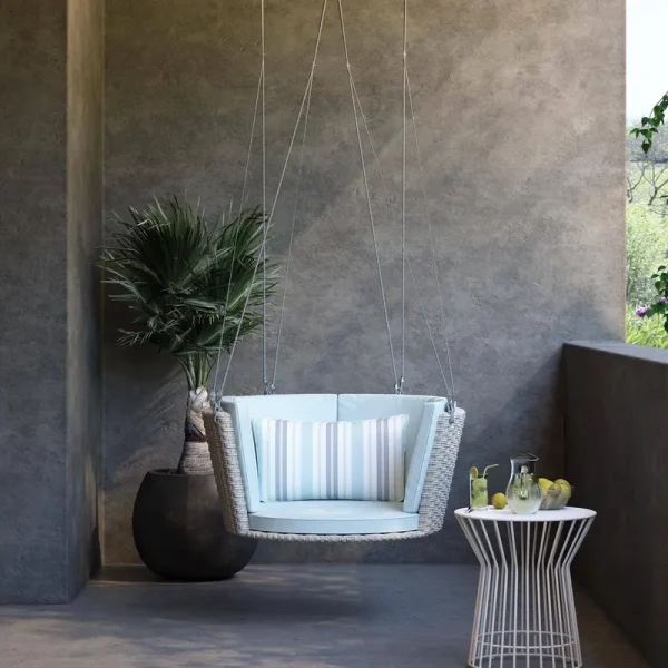 Novogratz Poolside Gossip Collection Sally Patio Hanging Swing Aqua Haze/Gray