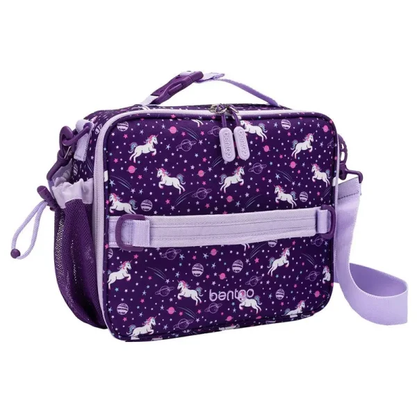 Bentgo Kids Prints Deluxe Insulated Lunch Bag, Purple, Children, Handle, Rectangle, Lunch Bag, Maximalism