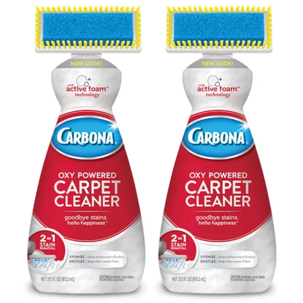 Carbona 2-in-1 Oxy-Powered Carpet Cleaner with Active Foam Technology | 27.5 fl oz, 2 Pack