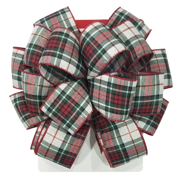 20.5" Red & White Plaid Christmas Tree Bow Topper by Ashland -Christmas Tree Topper