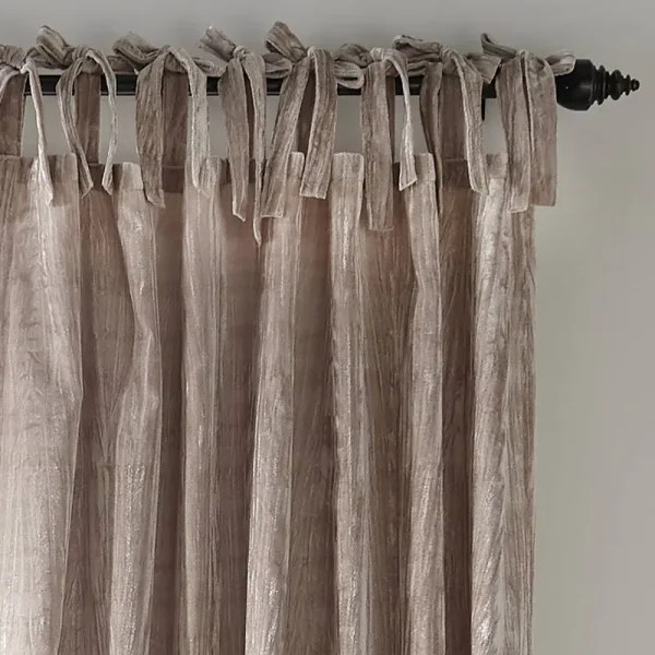 East Clevedon Velvet Solid Color Semi-Sheer Tab Top Single Curtain Panel House of Hampton Curtain Color: Taupe, Size per Panel: 52" x 84"