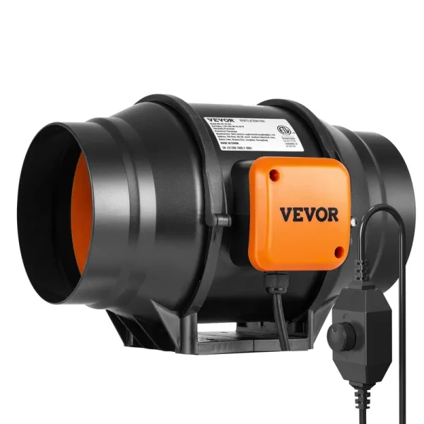 VEVOR 6 in. Inline Duct Fan HVAC Exhaust Blower Kit AC Variable Speed Control