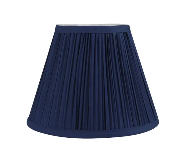 Urbanest Mushroom Pleated Softback Lamp Shade, Faux Silk, 5-Inch by 9-Inch by 7-Inch, Navy Blue, Spider-Fitter
