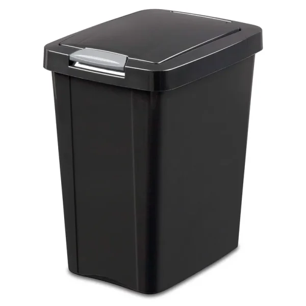 Sterilite TouchTop Wastebasket, 7.5 Gallon / 28 Liter Capacity, Black