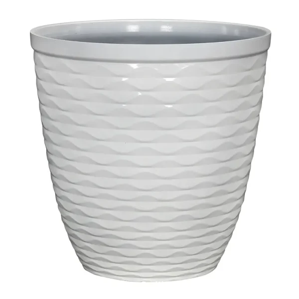 Better Homes & Gardens Caden White Recycled Resin Planter, 15.9in x 15.9in x 16in