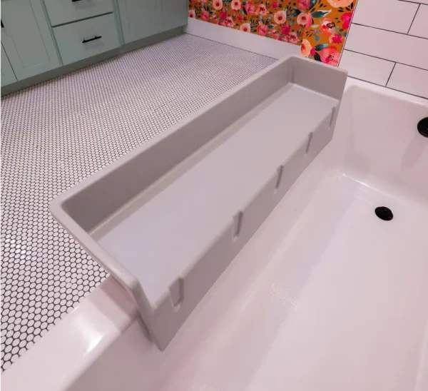 Tub Topper? - The Bathtub Splash Guard Play Shelf - Pink(Gray)