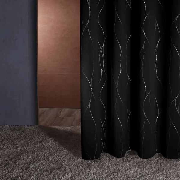 2 Piece Polyester Curtain Set Deconovo Size per Panel: 38" W x 84" L, Curtain Color: Black
