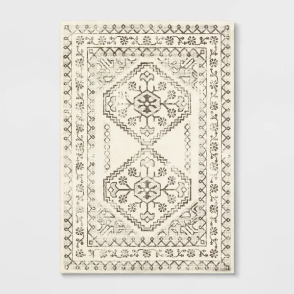 7'x10' Kensington Washable Persian Style Cream Rug Cream - Threshold