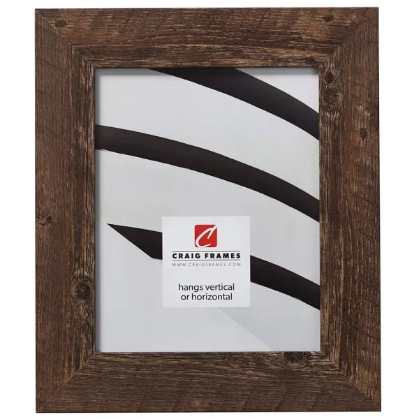 Craig Frames American Barn Faux Barnwood Picture Frame Brown Oak 11 x 14 inch