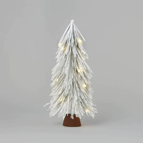 Wondershop Pre-Lit Battery Operated LED Flocked Glitter Mini 18" White Christmas Tree | Target