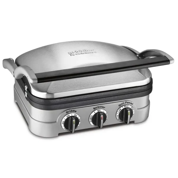 Cuisinart Panini Press, Stainless Steel Griddler, Sandwich Maker & More, 5-in-1, GR-4NP1