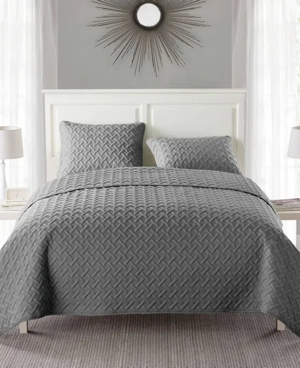 VCNY Home Nina Quilt Set, Grey, Twin
