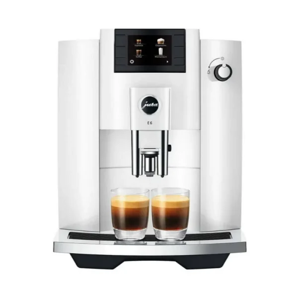 Jura E6 Automatic Coffee Machine - Piano White