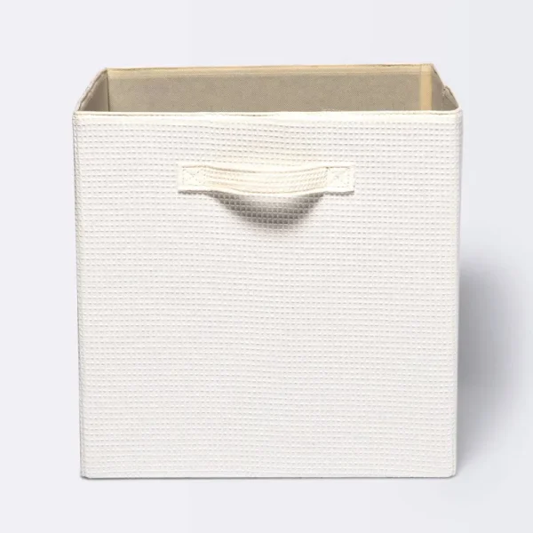 Waffle Weave 13"x13" Storage Cube - Cloud Island Cream
