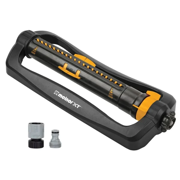 Melnor 65165AMZ XT Turbo Oscillating Sprinkler Bundle, Grey, Yellow
