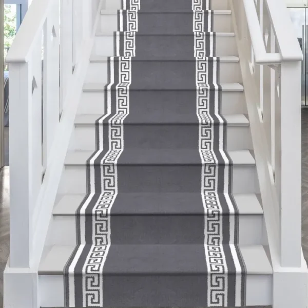 runrug Key Grey Stair Carpet Runner - Width: 2 Foot