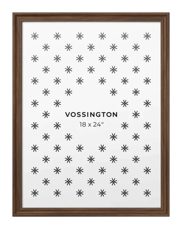 Vossington Decorative 18x24 Walnut Frame - Ornate, Dark Wood Picture Frame for Wall - Fits 1 Photo, Poster, or Art Print - 18 x 24 - Brown, Baroque