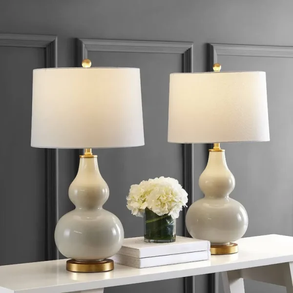 Tamara 29" Table Lamp Set House of Hampton Base Color: Cream
