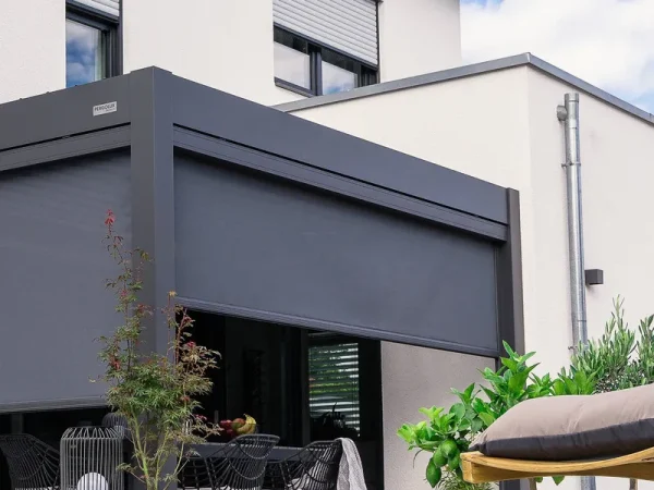 PERGOLUX Screen - Height Adjustable Sun & Privacy Screen for Pergola Anthracite / 13'