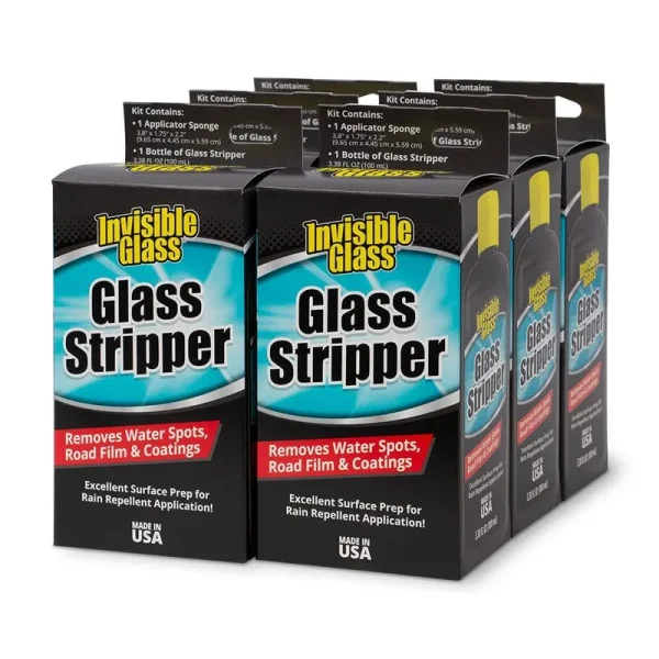Invisible Glass 91411-6PK 3.38-Ounce Glass Stripper Water Spot Remover Kit Eliminates Coatings, Water Spots, Waxes, Oils and More to Polish and