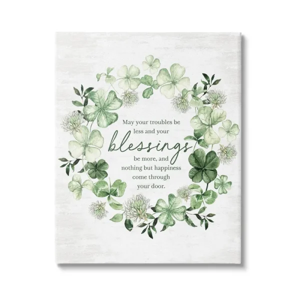 Stupell Irish Proverb Wreath Canvas Wall Art Design by Lettered and Lined - 16 x 20